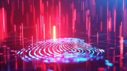 Poster - Digital Fingerprint in a Neon Glow