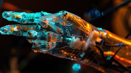 Poster - A Close Up of a Robotic Hand