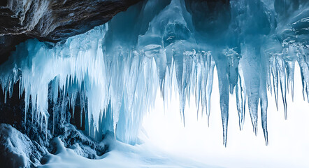 Wall Mural - PNG Cave icicles ice backgrounds winter.