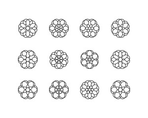 Circular pattern in form of mandala. Islam, Arabic, Indian, chinese motifs.