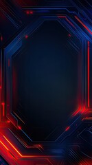 A futuristic abstract background featuring glowing red and blue lines with a dark center, perfect for tech-themed designs.