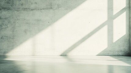 Poster - Minimalistic Bright Interior Wall with Sharp Ambient Shadows in Modern Monochromatic Setting