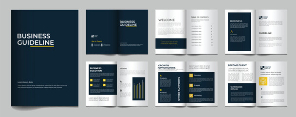 Business guidelines brochure template minimalist design