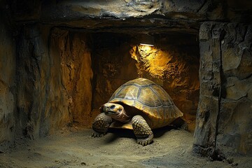 Poster - Tortoise in a Cave with Artificial Lighting