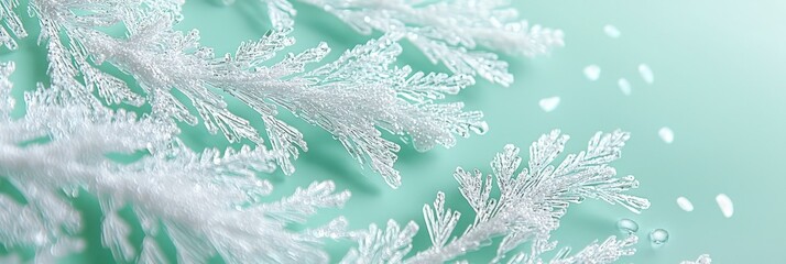 Refreshing mint green with detailed crystal white designs for a winter touch.