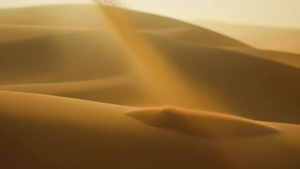Poster - Gentle curves and silky textures are shaping the sand dunes in this enchanting landscape bathed in golden morning light