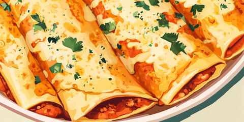 Close-up of enchiladas showing the texture of the tortillas and sauce, served on a plain dish