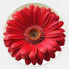 Wall Mural - A Close-Up View of a Red Gerbera Daisy, flower, red, daisy, nature