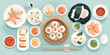 © thecreativesupplies - Dim sum placed on a platter with a variety of fillings and garnishes