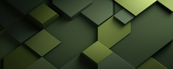 Olive background with geometric shapes and shadows, creating an abstract modern design for corporate or technology-inspired designs