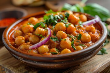 Wall Mural - Classic Punjabi Chana Masala a rich and spicy chickpea curry