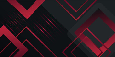 abstract red and black banner. background design for brochure, website, flyer. geometric red black g
