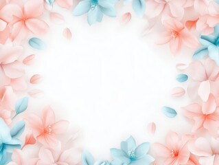 Poster - Soft floral pattern in pastel shades, background, with a hint of delicate copy space for a touch of elegance.