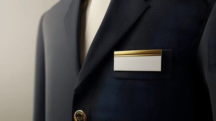 Wall Mural - Navy pilot uniform mockup with gold stripes and name badge