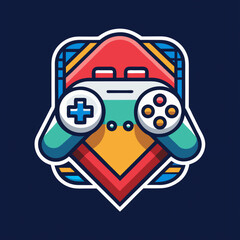 Wall Mural - Colorful Video Game Controller Icon Vector for Landing Pages, News Publishing, and Book Covers