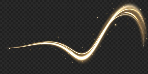 Wall Mural - Festive gold stripe on white background. Yellow curl twirl for the holidays. Gold colored curve rope. Vector png twirl, line, curve, rope, stripe design element.