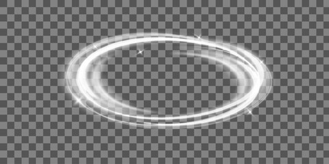 Aufkleber - Dynamic white spiral, vortex or blizzard. Sparkling light effect on transparent background.
