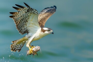 Osprey in Flight with Fish Prey