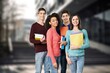 © BillionPhotos.com - Group of happy student friends in college campus
