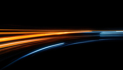 science energy technology concept blue orange light streaks race track background speed digital doma