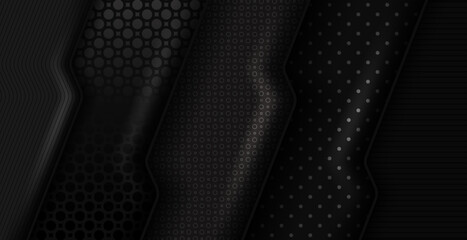 Poster - abstract geometric black design monochrome banner pattern background brochure website flyer certificate presentation landing page template