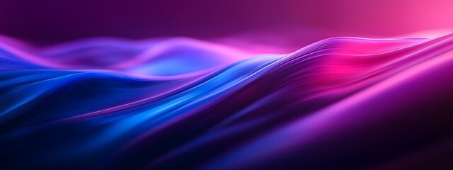 Wall Mural - Abstract purple and blue background with wavy lines, gradient effect, futuristic style, high resolution, detailed texture, soft lighting, shadows, reflections