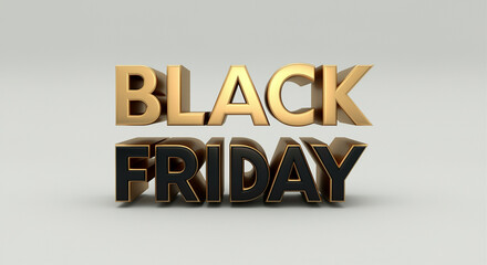 Wall Mural - black friday sales promotion text in gold and black design for marketing campaigns