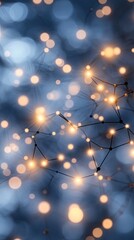 Poster - an immersive digital network showcases glowing connections and particles against a dark blue backdro