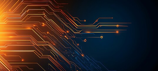 Poster - A modern, abstract tech background in shades of blue with a clear text space