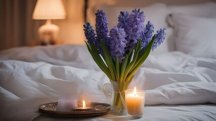 Poster - hyacinth on the bed