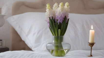 Poster - hyacinth on the bed