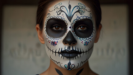 Concept of Mexican traditions, cultural celebration, festive, Mexican festival known as Day of the Dead