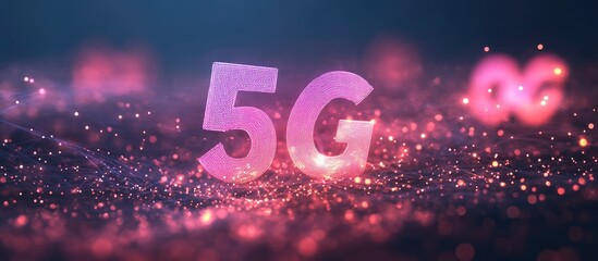Poster - 2D illustration of a 5G network and connection concepts