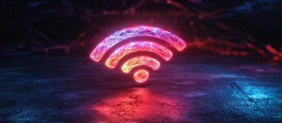 Poster - 2D illustration of a WiFi symbol design
