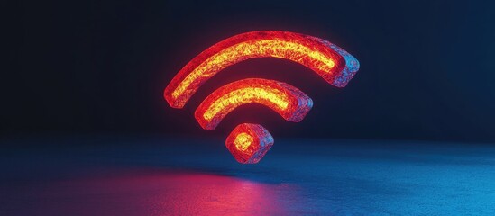 Poster - 2D illustration of a WiFi symbol sign