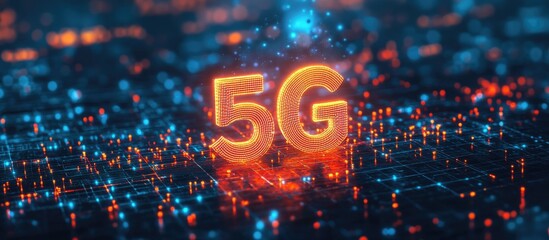 Poster - 2D rendering of a 5G network connection