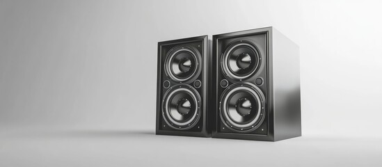 2 1 Subwoofer system with loudspeakers isolated on a white background