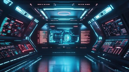 Fototapete - 3D Futuristic Display Modern Concept