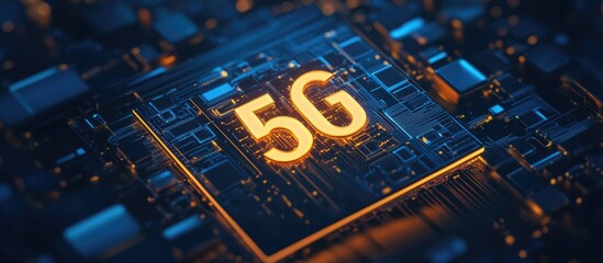 Poster - 3D Illustration of 5G Technology for Enhanced Internet Connectivity
