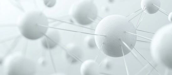 Poster - 3D abstract illustration featuring a white spherical shape connected by lines representing a technology concept