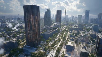 Poster - 3D architecture of urban buildings