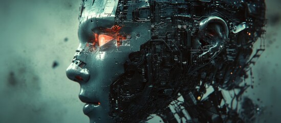 Poster - 3D computer generated imagery of a cyborg