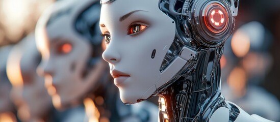 Poster - 3D computer generated imagery of a robotic female figure