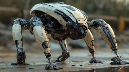 Poster - 3D computer generated rendering of a robot figure