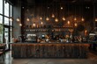 © Graph Squad - A dark wood bar with a lot of lights hanging from the ceiling