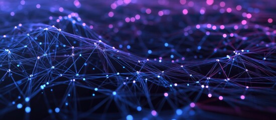 Poster - 3D digital technology backdrop featuring interconnected networks