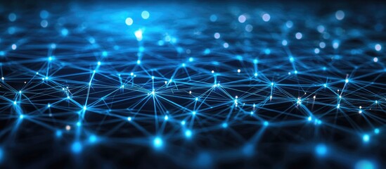 Poster - 3D digital technology backdrop featuring interconnected networks