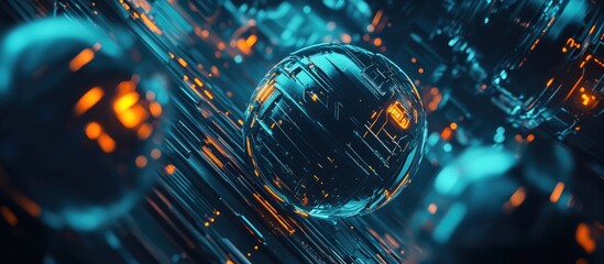 Poster - 3D illustration depicting a futuristic concept showcasing advanced technology and imaginative design elements in a visually captivating manner