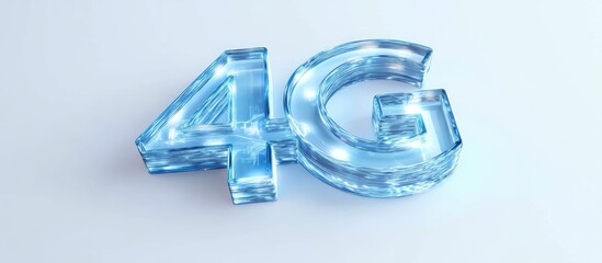 Poster - 3D illustration of a 4G symbol representing high speed wireless cellular data on a white background