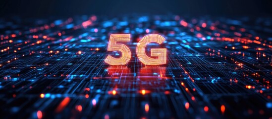 Poster - 3D illustration of a 5G mobile network